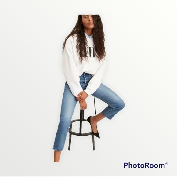 LEVI'S Medium Wash High Rise Button Fly Wedgie Straight Fit Jeans Size 31 - Picture 6 of 16